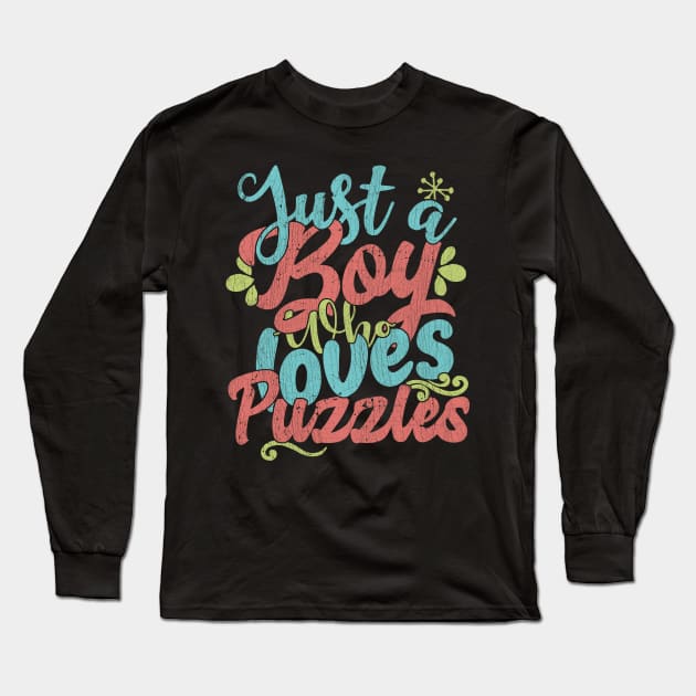 Just A Boy Who Loves Puzzles Gift product Long Sleeve T-Shirt by theodoros20